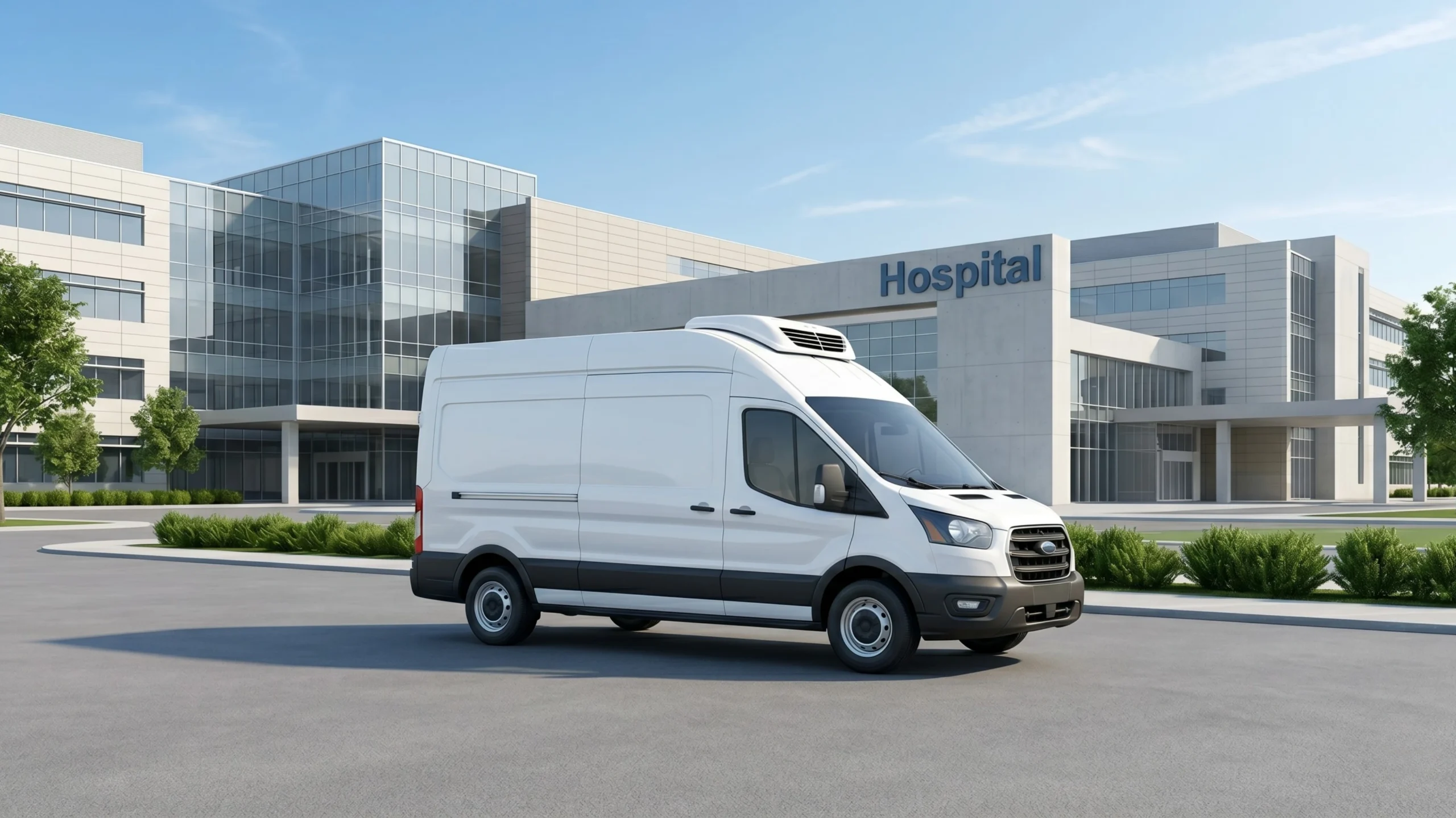 clinics delivery, hospital delivery, medicine delivery, pharma delivery, refrigerated truck, reefer van, reefer truck, small truckload, small refrigerated truck, pharmacology delivery, pharma cold chain
