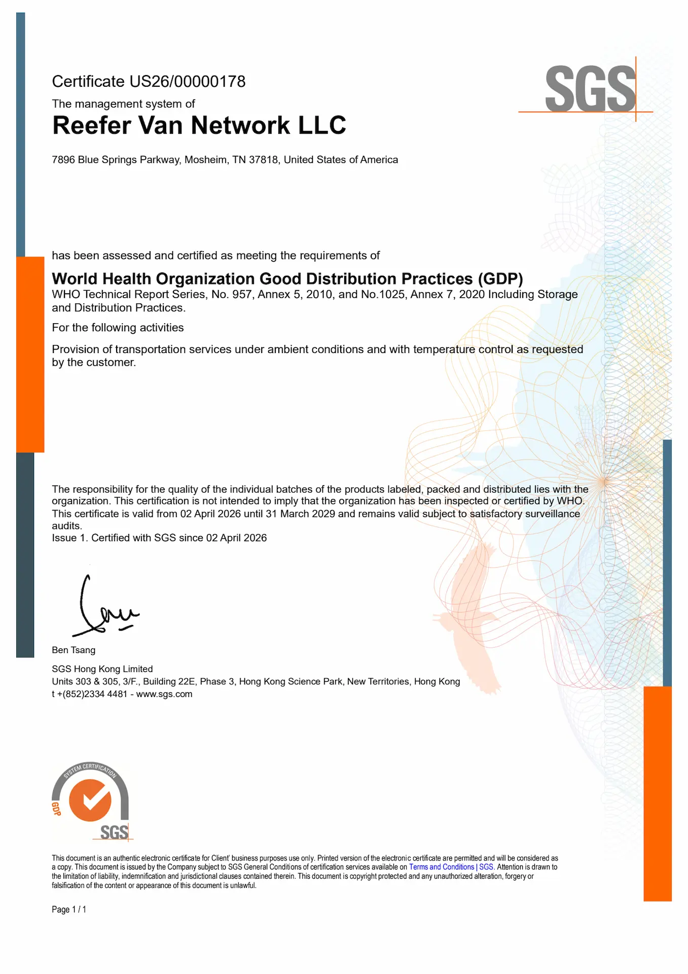RVN GDP Certificate